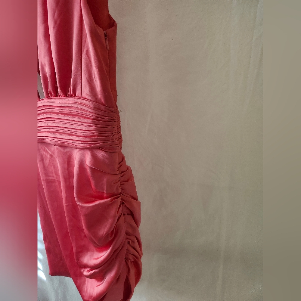 Ramy Brook Gabrielle Satin Ruched Mini Dress In Punch Size 8 - Picture 11 of 11